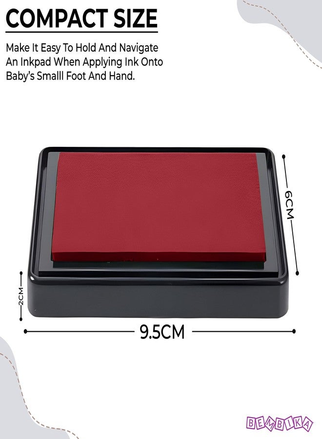 Bembika Baby Finger Print and Footprint Kit inkpad for Kids, Reusable Pad for Baby's Hand and Foot Impression Safe and Non Toxic Ink Pad for Baby Foot Prints and Handprints � (Red) - Image 5